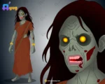 Vengeful Zombie Woman / Chudail Character – Fully Rigged for Adobe Animate CC