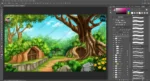 4K Cartoon Jungle Cave & Magic Tree Background - 2D Animation Asset (PSD/PNG) - Image 2