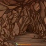 Dark Mystery Cave Interior - 2D Animation Background (PSD & PNG)