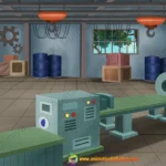 Industrial Factory Interior - 2D Animation Background (PSD & PNG)