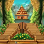 4K Fantasy Golden Temple - Magical Kingdom 2D Animation Background (PSD & PNG)