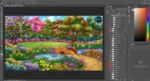 4K Vibrant Flower Garden & Stone Bridge - 2D Animation Background (PSD & PNG) - Image 2