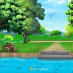 Indian Village River Side PSD High Quality Background