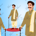 Indian Village Angry Seth(Jamindar) Animated Human Character