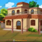 Indian Village Background - 2D Animation Background (PSD & PNG)