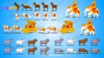 3 in 1 Epic Indian Storytelling Assets: Fully Animated Ancient Chariot, Divine Elephant, and Livestock Collection (.FLA)