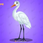 Beautiful White Crane – Ultimate 2-Variant Rigged or Animated for Adobe Animate CC