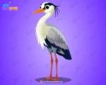 Professional Black Crane (Heron) – Ultimate 2-Variant Rigged or Animated for Adobe Animate CC