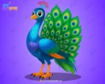 Blue Crested Royal Peacock – Ultimate 2-Variant Rigged or Animated for Adobe Animate CC