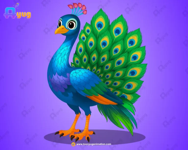 Blue Crested Royal Peacock – Ultimate 2-Variant Rigged or Animated for Adobe Animate CC