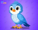Blue Cute Heroic Bird – Ultimate 2-Variant Rigged or Animated for Adobe Animate CC