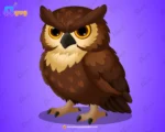 Elder Owl Bird Character – Ultimate 2-Variant Rigged or Animated for Adobe Animate CC