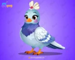 Female Cute Pigeon Bird Character – Ultimate 2-Variant Rigged or Animated for Adobe Animate CC
