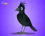 Flat Skin Crow Bird Character – Ultimate 2-Variant Rigged or Animated for Adobe Animate CC