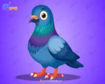 Green Neck Pigeon Bird Character – Ultimate 2-Variant Rigged or Animated for Adobe Animate CC