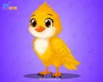 Cute Yellow Bird Character – Ultimate 2-Variant Rigged or Animated for Adobe Animate CC