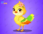 Cute Female Multi-Color Bird – Ultimate 2-Variant Rigged or Animated for Adobe Animate CC