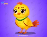 Indian Traditional Female Yellow Bird – Ultimate 2-Variant Rigged or Animated for Adobe Animate CC