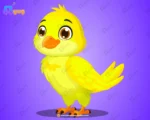 Cute Baby Yellow Bird – Ultimate 2-Variant Rigged or Animated for Adobe Animate CC
