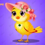 Stylish Female Yellow Bird – Ultimate 2-Variant Rigged or Animated for Adobe Animate CC