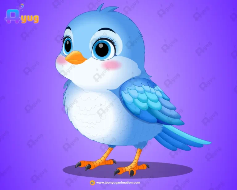 Cute Blue Bird Character – Ultimate 2-Variant Rigged or Animated for Adobe Animate CC