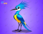 Exotic Blue Crested Bird – Ultimate 2-Variant Rigged & Animated Character for Adobe Animate CC