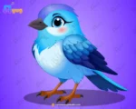 Cute Sky-Blue Songbird – Ultimate 2-Variant Rigged & Animated Character for Adobe Animate CC
