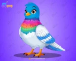 Colorful Rainbow Pigeon – Ultimate 2-Variant Rigged & Animated Character for Adobe Animate CC