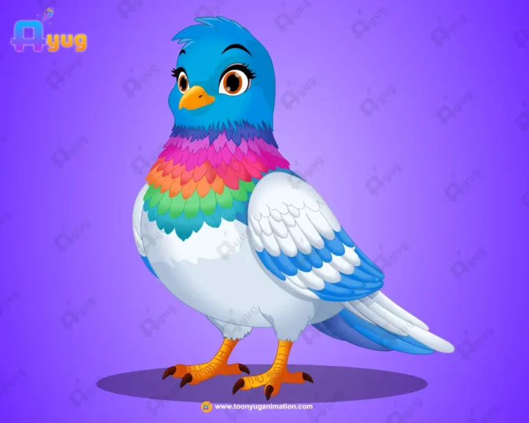 Colorful Rainbow Pigeon – Ultimate 2-Variant Rigged & Animated Character for Adobe Animate CC