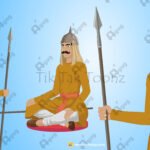 Indian Tall Bhaala Sainik (King's Sipahi) Animated Human Character