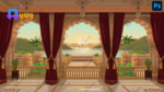 Premium Indian King's Balcony View Outside Mahal PSD High Quality Background