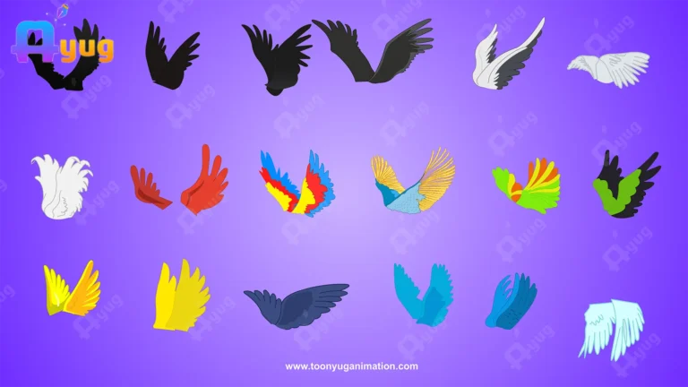 Pro-Fins Pack: 18 Multi-Species Animated Bird Wings (Adobe Animate CC)