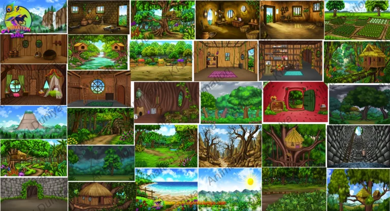 32 Birds Story ( Birds Background ) Mega Bundle - Premium PNG Backgrounds for 2D Animation