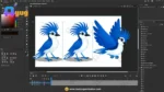 Blue Crown Royal Bird – Ultimate 2-Variant Rigged or Animated for Adobe Animate CC - Image 3