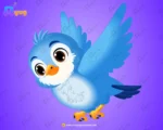 Blue Cute Heroic Bird – Ultimate 2-Variant Rigged or Animated for Adobe Animate CC - Image 2