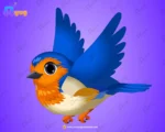 Cute Miniature Blue Sparrow – Ultimate 2-Variant Rigged or Animated for Adobe Animate CC - Image 2