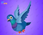 Green Neck Pigeon Bird Character – Ultimate 2-Variant Rigged or Animated for Adobe Animate CC - Image 2