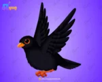 Black Koyal Bird Character – Ultimate 2-Variant Rigged or Animated for Adobe Animate CC - Image 2