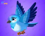 Cute Sky-Blue Songbird – Ultimate 2-Variant Rigged & Animated Character for Adobe Animate CC - Image 2