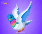 Colorful Rainbow Pigeon – Ultimate 2-Variant Rigged & Animated Character for Adobe Animate CC - Image 2