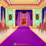 Royal Court Rajsabha 2D Animation Background | Palace Throne Room Inside (PSD & PNG )