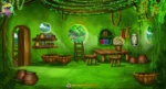 Bird Grass House Interior Animation Background (PSD & PNG)
