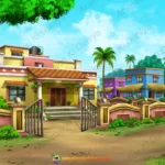Indian Village Jamidar Rich Man House Animation Background (PSD & PNG)