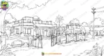 Indian Village Jamidar Rich Man House Animation Background (PSD & PNG) - Image 2