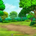 Cartoon Deep Forest Jungle Animation Background (PSD & PNG)