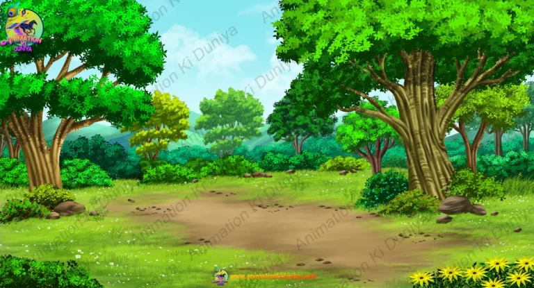 Cartoon Deep Forest Jungle Animation Background (PSD & PNG)