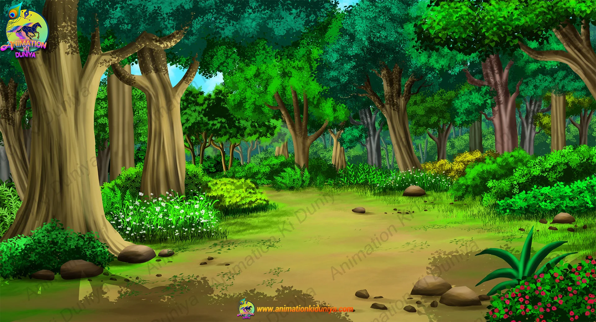 jungal 3 Dense Deep Forest Jungle Animation Background (PSD & PNG) - Image 1