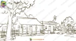 Indian Village House 2D Animation Background (PSD & PNG ) - Image 2