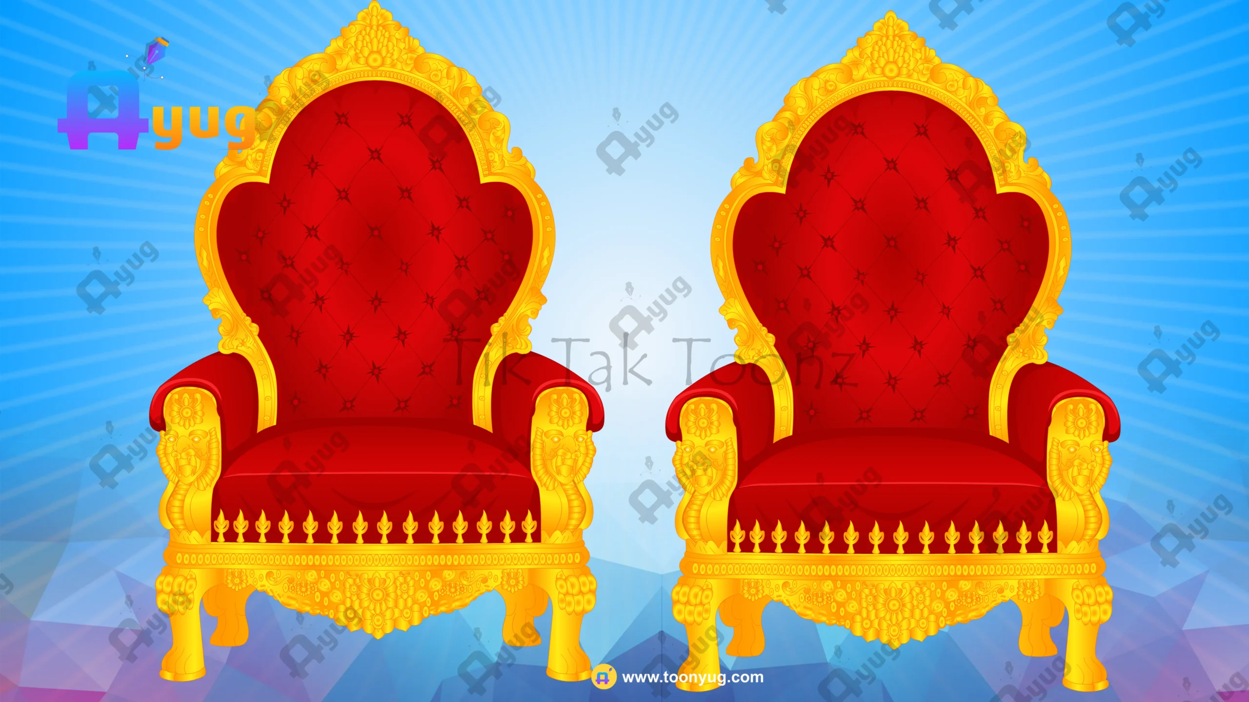 king chair Indian King Royal Chair High Quality Modifiable Prop Chair Adobe Animate - Image 1