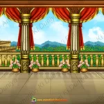 Royal Indian Palace Balcony Verandah - 2D Animation Background (PSD & PNG)